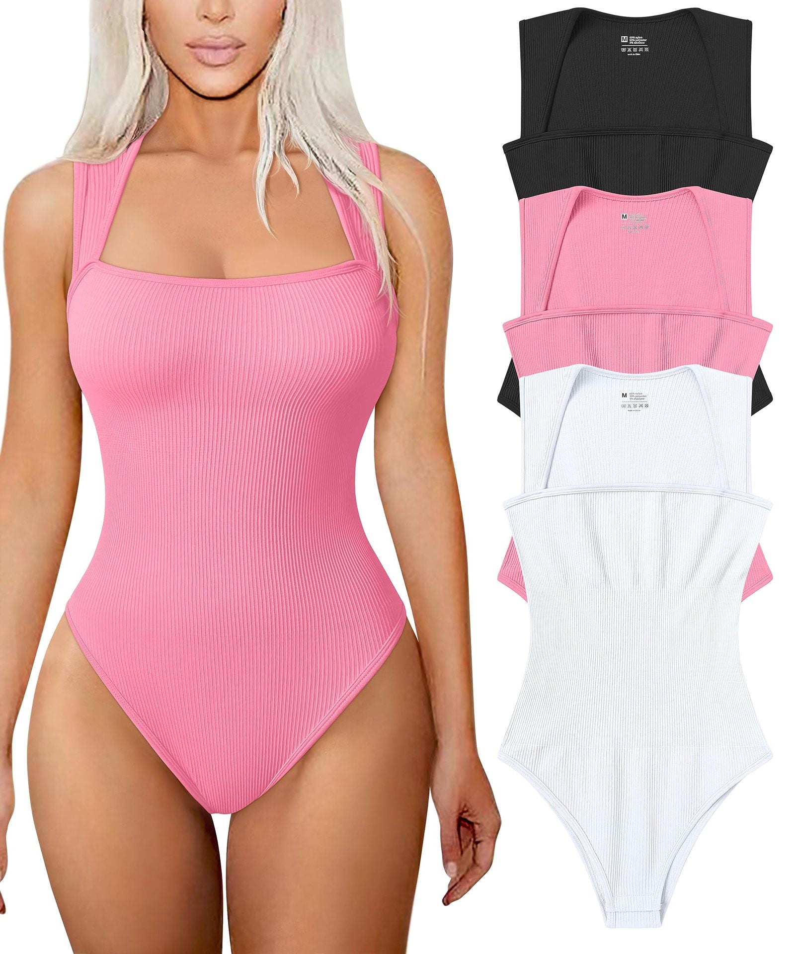 💥This Week's Special Price ￡10.99💥Racerback Wide Shoulder Straps Seamless Bodysuit-23