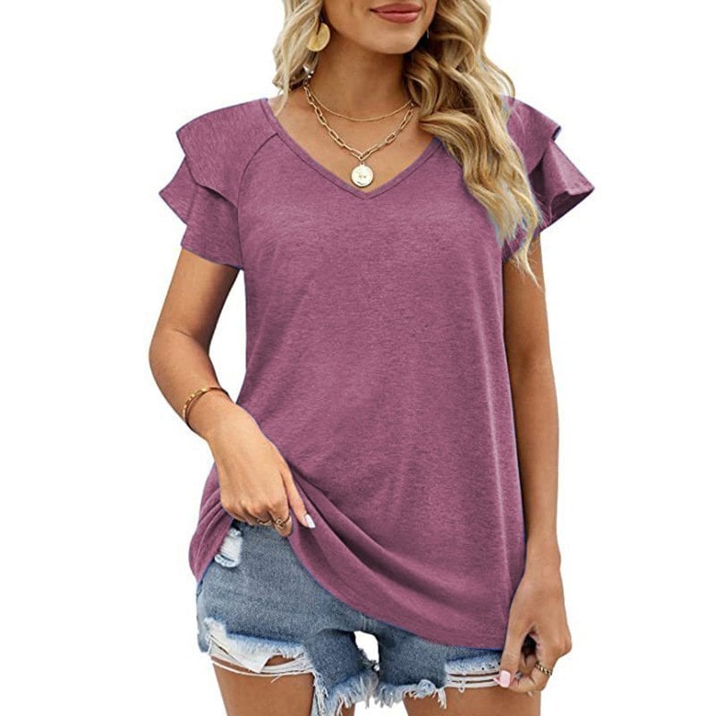 💥Hot Sale 49% OFF💥Women's Casual Ruffle Sleeve Summer Tops-14