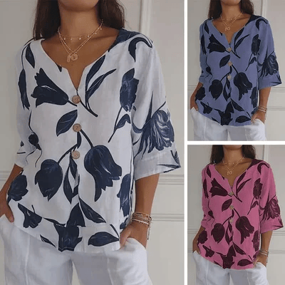 💕Hot Sale 70% OFF🌷Printed V-neck Tunic Top🌷-10