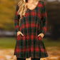 🎅Hot Sale 49% Off✨Loose Dress with Christmas Plaid Print-3