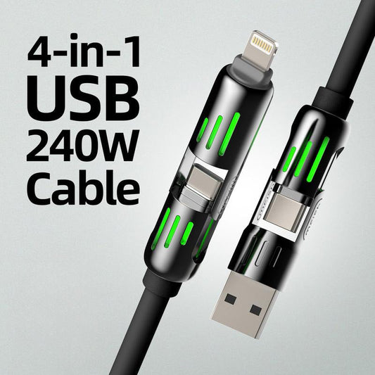 🔥Hot Promotion 49% OFF🤩Mfish 240W 4-in-1 USB C Cable