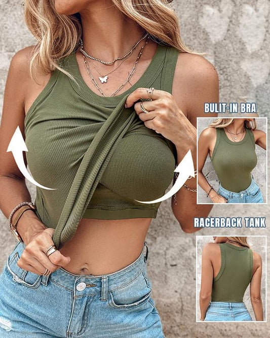 🔥HOT SALE 49% OFF🔥Women's Ribbed Tank Top with Shelf Bra