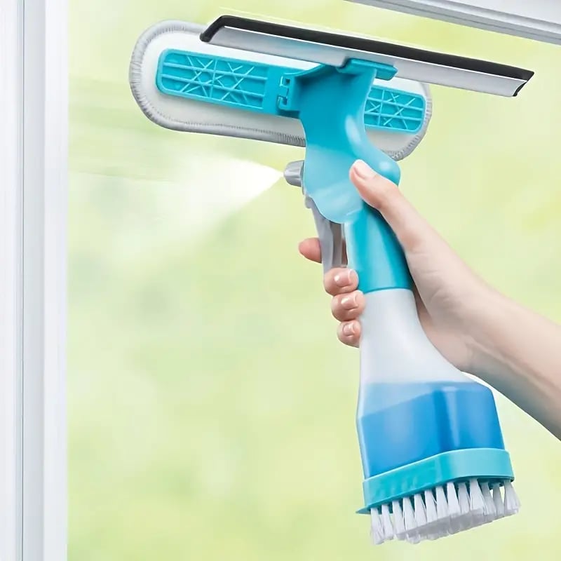 💦HOT SALE 49% OFF✨4-In-1 Glass Cleaner Scraper-Combines A Wiper, Scraper, Brush And Spray Bottle-5