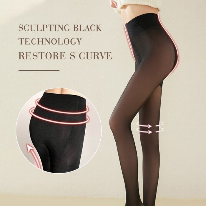 🔥HOT PROMOTION 49% OFF🔥Flawless Legs Fake Translucent Warm Plush Lined Elastic Tights-3