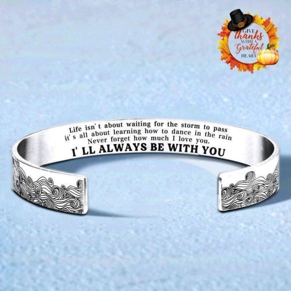 💖HOT SALE 75% OFF💖For Granddaughter I'll Always Be There For You Wave Cuff Bracelet-4