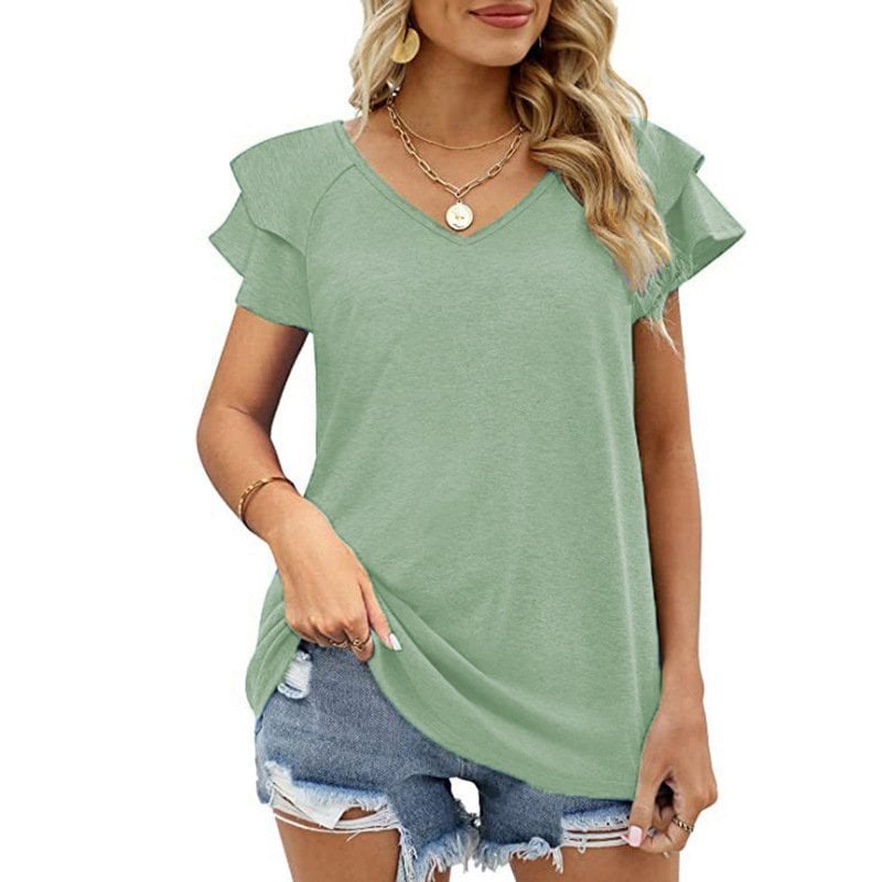 💥Hot Sale 49% OFF💥Women's Casual Ruffle Sleeve Summer Tops-16