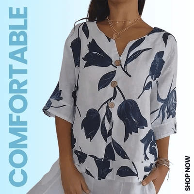 💕Hot Sale 70% OFF🌷Printed V-neck Tunic Top🌷-2