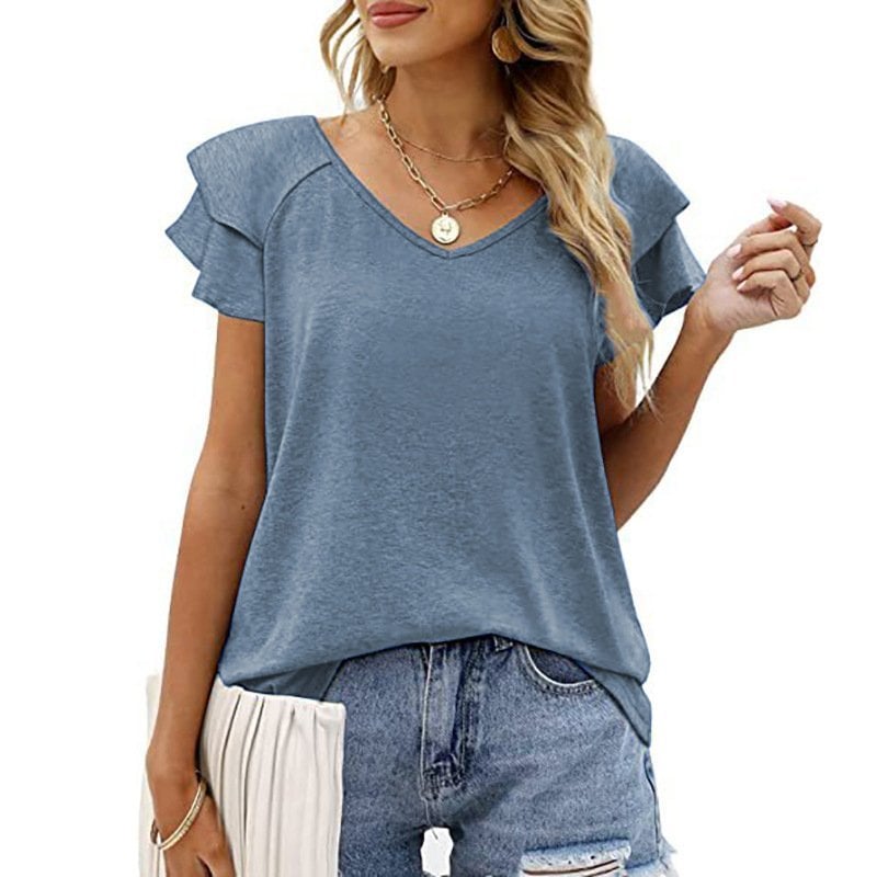 💥Hot Sale 49% OFF💥Women's Casual Ruffle Sleeve Summer Tops-20