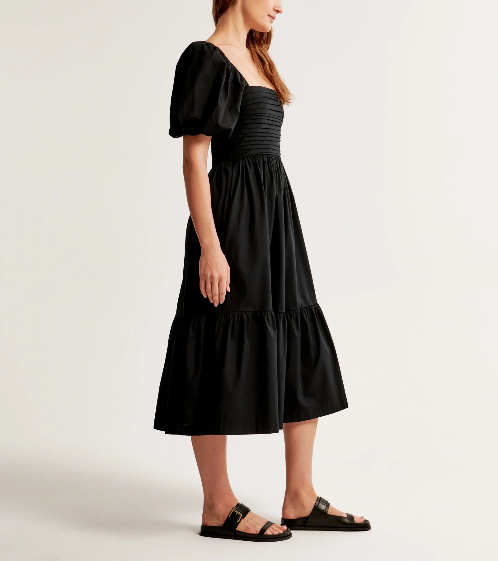 🔥LAST DAY SALE 49% OFF💃Emerson Poplin Puff Sleeve Midi Dress-15