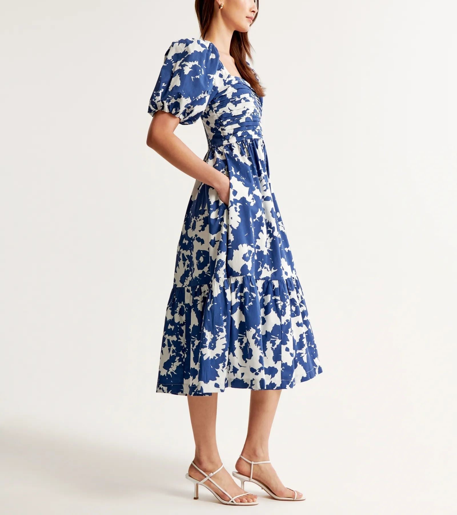 🔥LAST DAY SALE 49% OFF💃Emerson Poplin Puff Sleeve Midi Dress-11