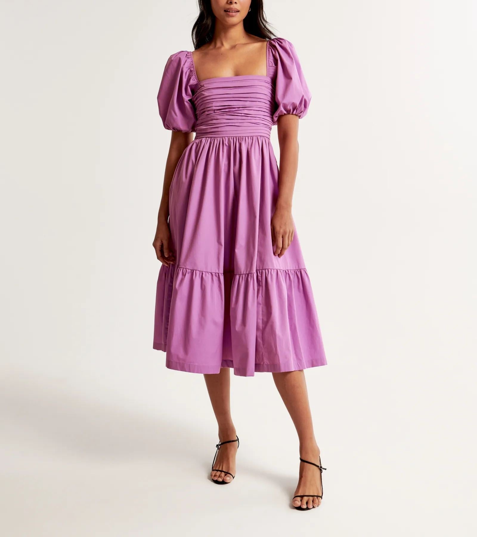 🔥LAST DAY SALE 49% OFF💃Emerson Poplin Puff Sleeve Midi Dress-16