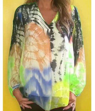 🔥SUMMER SALE 49% OFF🔥Casual V-neck Tie-dye Top-8