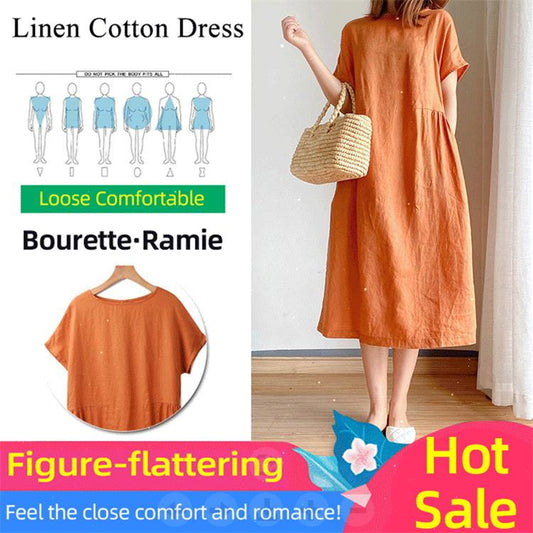 🔥Summer Hot Sale 49%Off👗Loose Cotton And Linen Dress😍✨