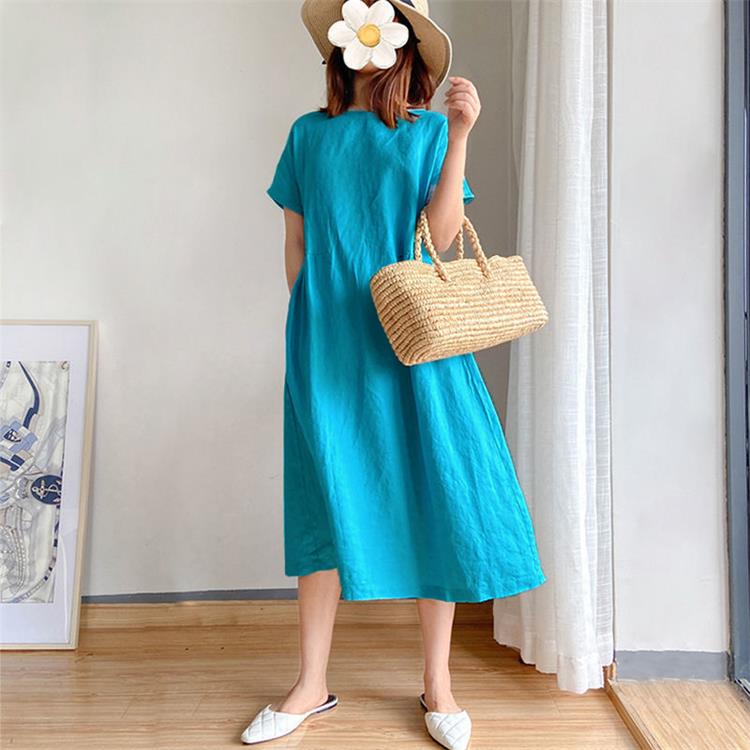 🔥Summer Hot Sale 49%Off👗Loose Cotton And Linen Dress😍✨-9