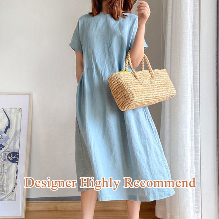 🔥Summer Hot Sale 49%Off👗Loose Cotton And Linen Dress😍✨-3