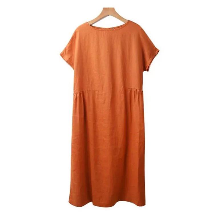 🔥Summer Hot Sale 49%Off👗Loose Cotton And Linen Dress😍✨-5