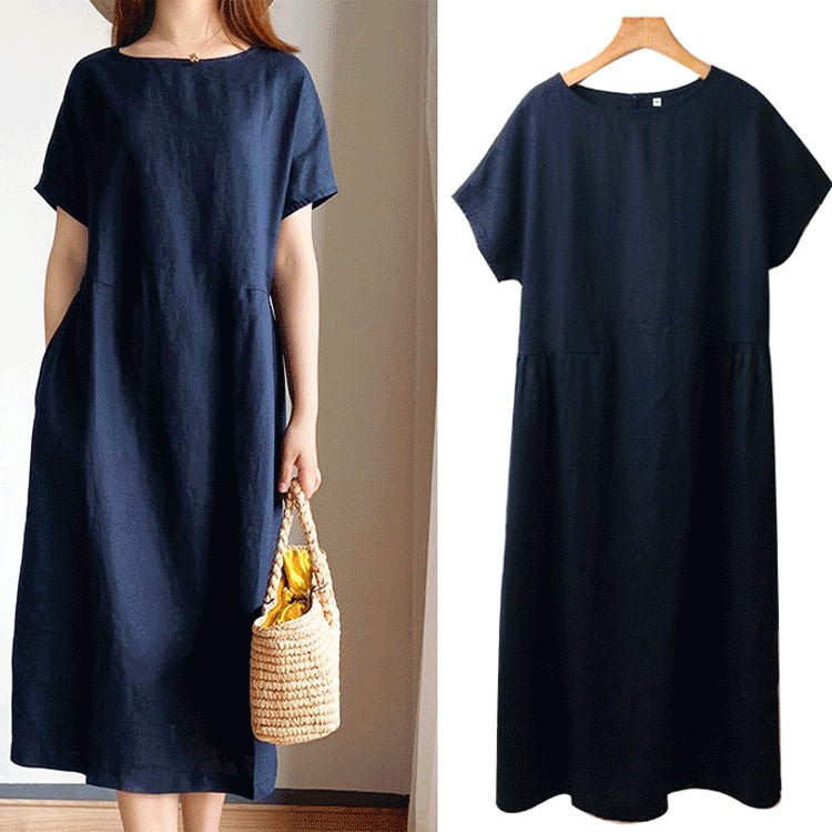 🔥Summer Hot Sale 49%Off👗Loose Cotton And Linen Dress😍✨-1