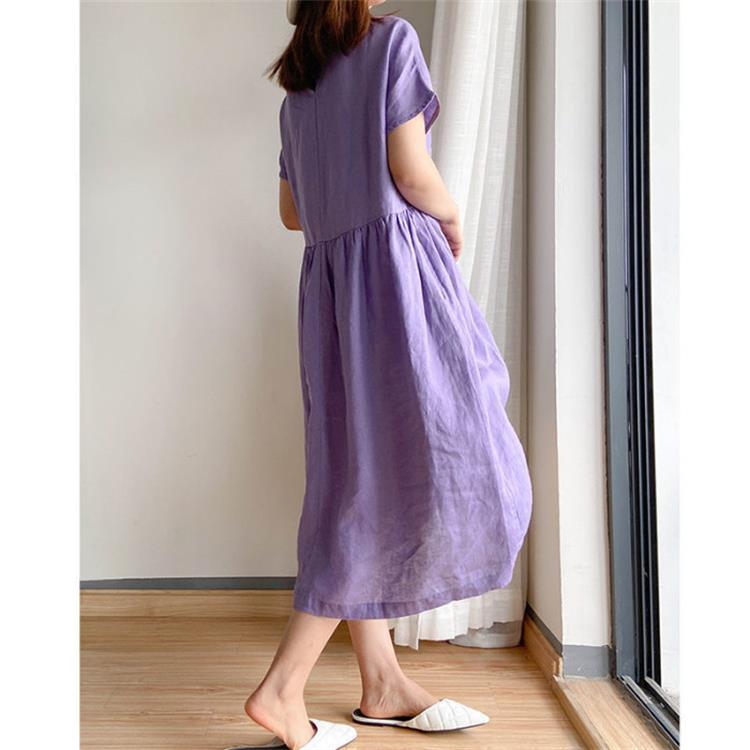 🔥Summer Hot Sale 49%Off👗Loose Cotton And Linen Dress😍✨-8