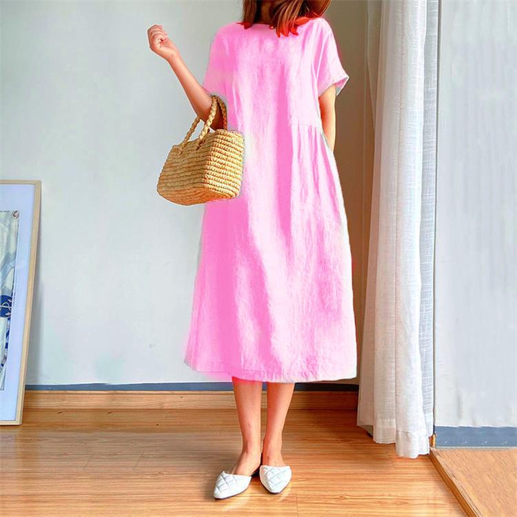 🔥Summer Hot Sale 49%Off👗Loose Cotton And Linen Dress😍✨-14