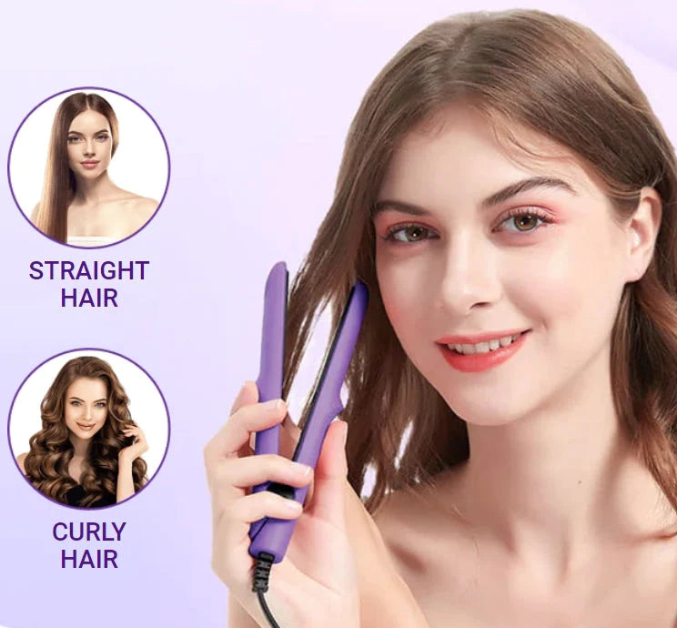 🎁ONLY ￡7.99/PCS TODAY !!!⏳2-in-1 Mini Curling Wand & Flat Iron Hair Straightener-22