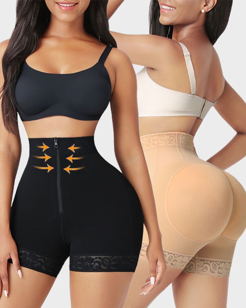 💞LAST DAY SALE 49% OFF💞Lace Steel Boned Butt Enhancer Shorts Shapewear💃🏽-6