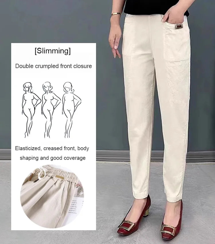 💝Hot sale 49% off💝Women's Elastic Waist Cotton Pants-2