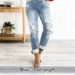 🔥Hot Sale 49% Off🔥Women's Tummy Control Distressed Cuffed Boyfriend Jeans-14