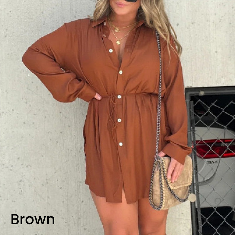 🔥Summer Sale 49% Off💝Women's Solid Color Long Sleeve Shirt Suit-9