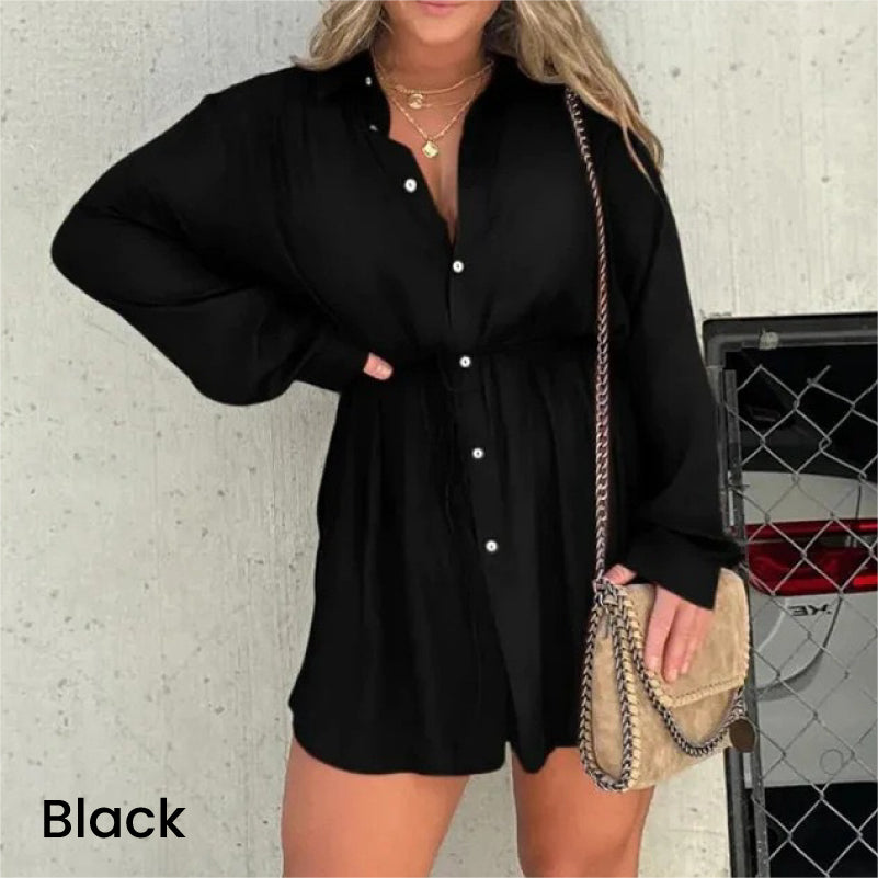 🔥Summer Sale 49% Off💝Women's Solid Color Long Sleeve Shirt Suit-8