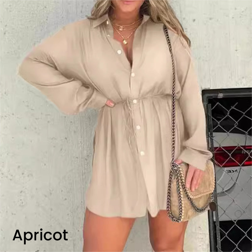 🔥Summer Sale 49% Off💝Women's Solid Color Long Sleeve Shirt Suit-10