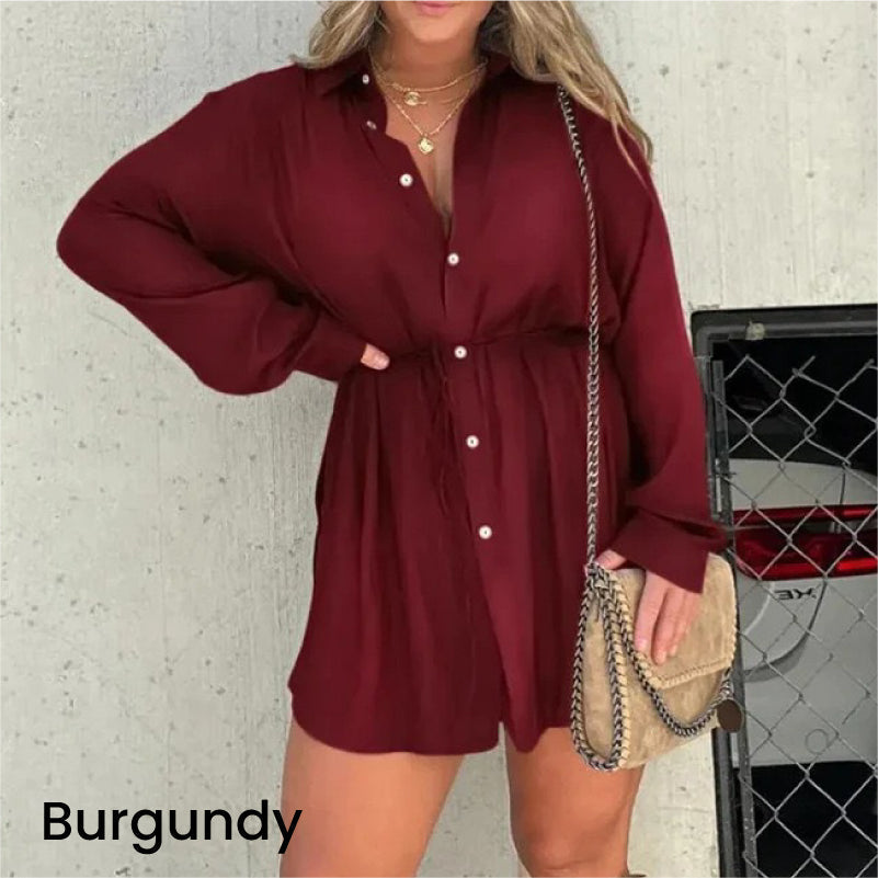 🔥Summer Sale 49% Off💝Women's Solid Color Long Sleeve Shirt Suit-12