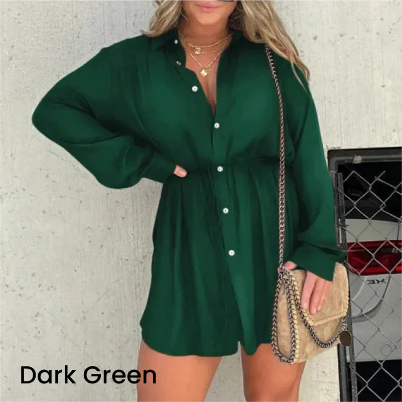 🔥Summer Sale 49% Off💝Women's Solid Color Long Sleeve Shirt Suit-11