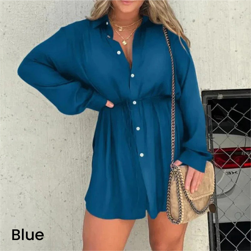 🔥Summer Sale 49% Off💝Women's Solid Color Long Sleeve Shirt Suit-13