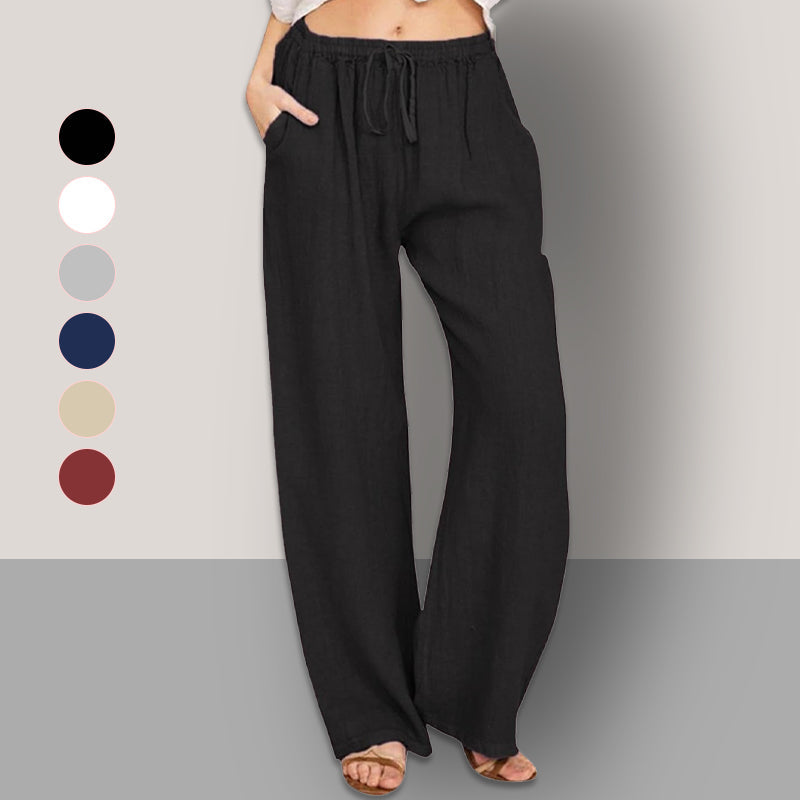 🔥LAST DAY SALE 49% OFF🔥Women's Summer Linen Cotton Wide Leg Pants-1