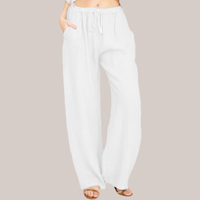 🔥LAST DAY SALE 49% OFF🔥Women's Summer Linen Cotton Wide Leg Pants-4