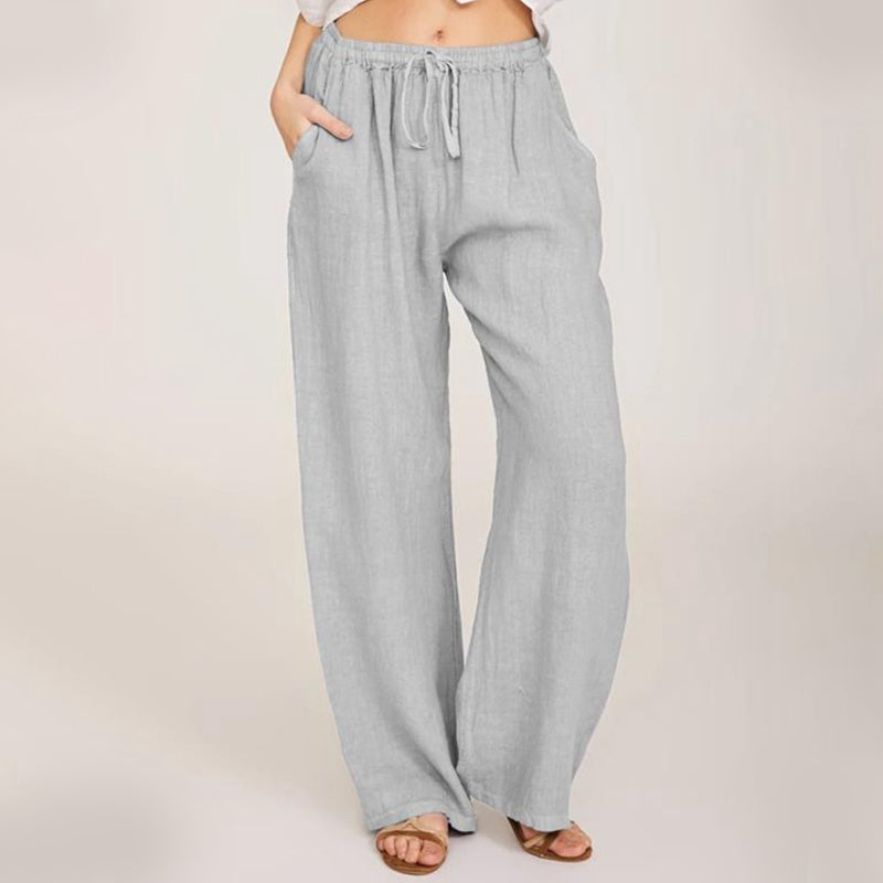 🔥LAST DAY SALE 49% OFF🔥Women's Summer Linen Cotton Wide Leg Pants-3