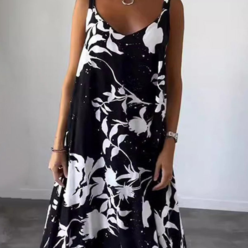 🔥HOT SALE 49% OFF🔥Women's Floral Spaghetti Strap Sleeveless Backless Flowing Dress-6