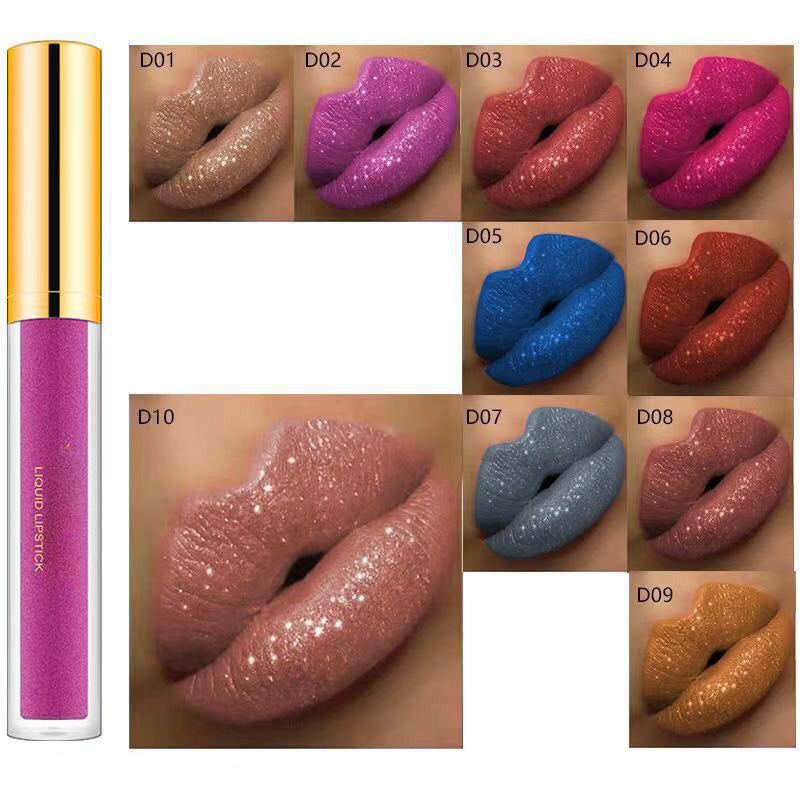 🎉Last 3,400 in stock💎Buy 1 get 1 free only ￡4.99💄Metallic Liquid Diamond Glitter Lipstick-3