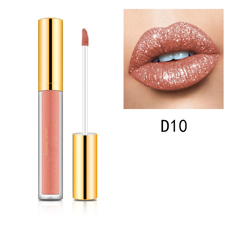 🎉Last 3,400 in stock💎Buy 1 get 1 free only ￡4.99💄Metallic Liquid Diamond Glitter Lipstick-19