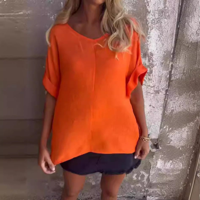 💞LAST DAY SALE 49% OFF💞Oversized V-Neck T Shirt for Women-4