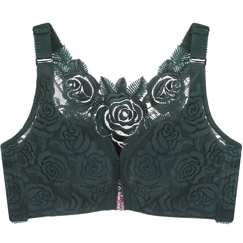 🔥HOT SALE 49% OFF🔥Rose Embroidery Front Closure Wirefree Bra-14