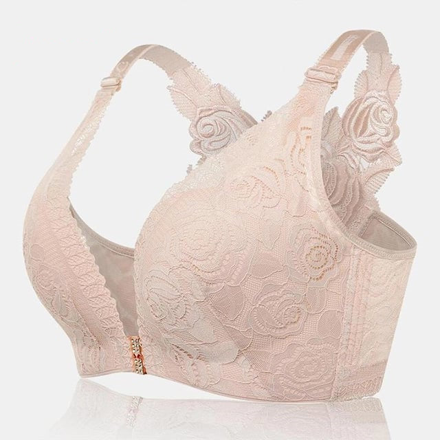 🔥HOT SALE 49% OFF🔥Rose Embroidery Front Closure Wirefree Bra-16