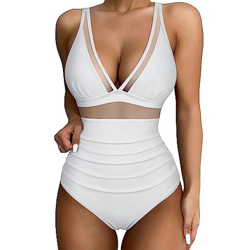 🩱Hot Sale 49% OFF👙Mesh Tummy Control Swimsuit-7