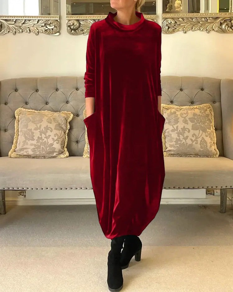 💃HOT SALE 49% OFF🍂Round neck slimming long dress-1