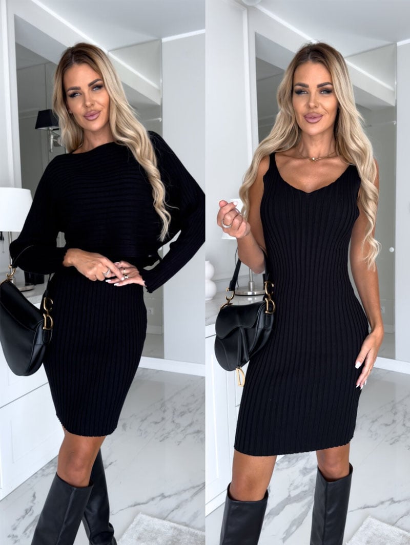 🌷💝Last Day Sale 49%OFF - 👗Knit Pullover Sweater and Cami Dress Set-2