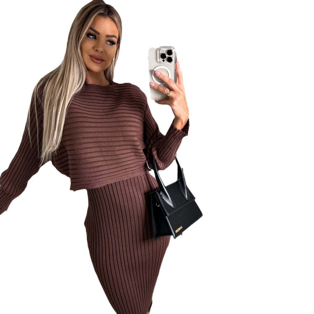 🌷💝Last Day Sale 49%OFF - 👗Knit Pullover Sweater and Cami Dress Set-8