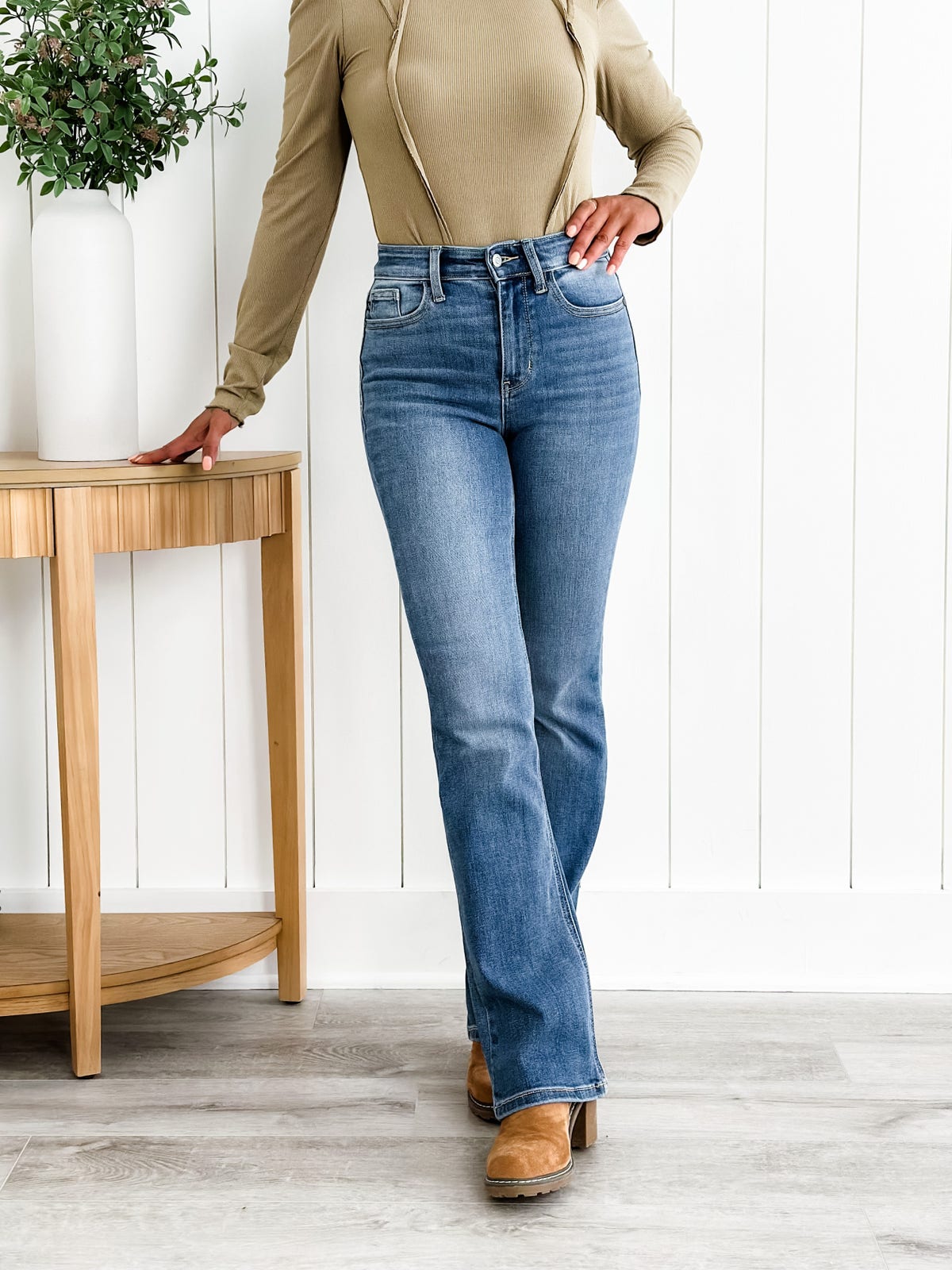 🎁Early Xmas Sales - 49% OFF👖Tummy Control Bootcut Jeans-3