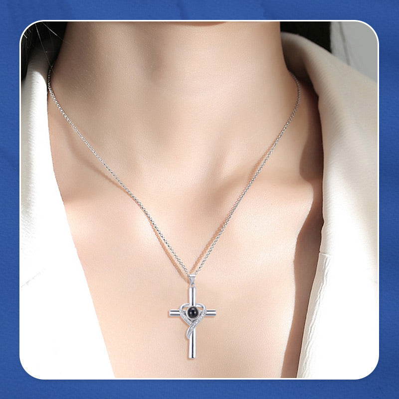 🎁Early Xmas Sales - 49% OFF🎅Cross Projection Necklace with I Love You in 100 Languages-5