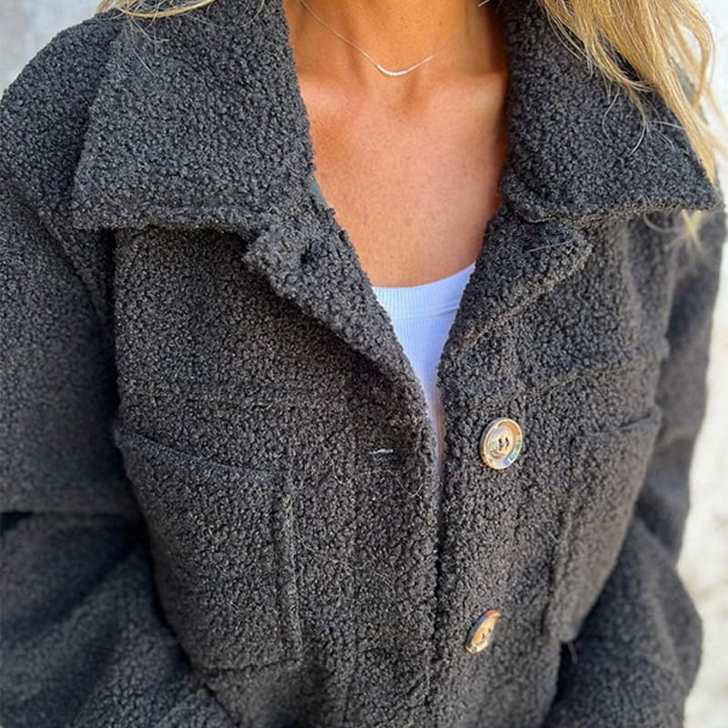 🍂Fall Specials 49% OFF🍂Women's Warm Lapel Cropped Jacket-6