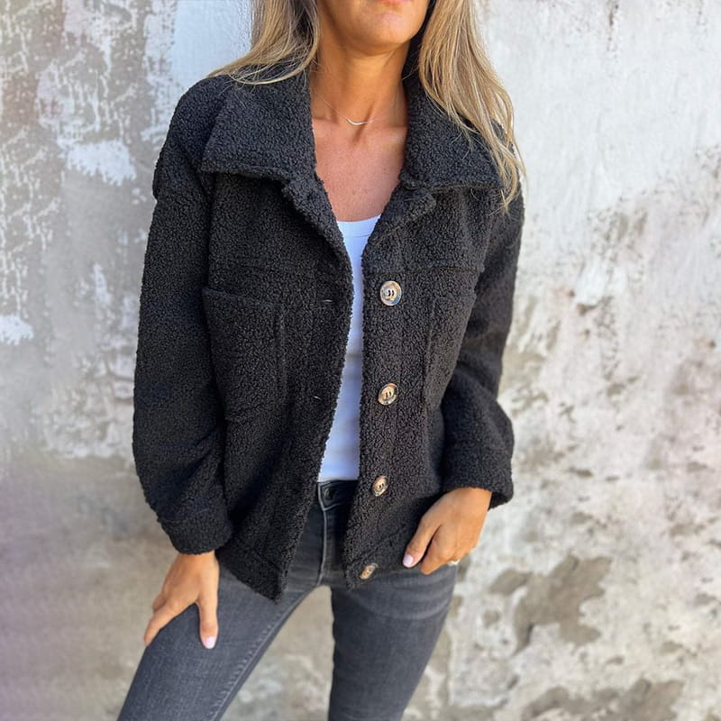 🍂Fall Specials 49% OFF🍂Women's Warm Lapel Cropped Jacket-5